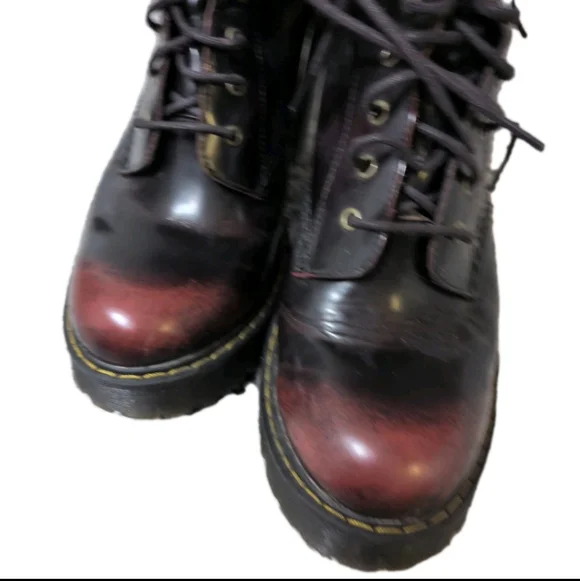 ✨SOLD✨ Dr Martens Kendra Cherry Red Arcadia Genuine Leather Boots Sz 10 - Picture 9 of 10